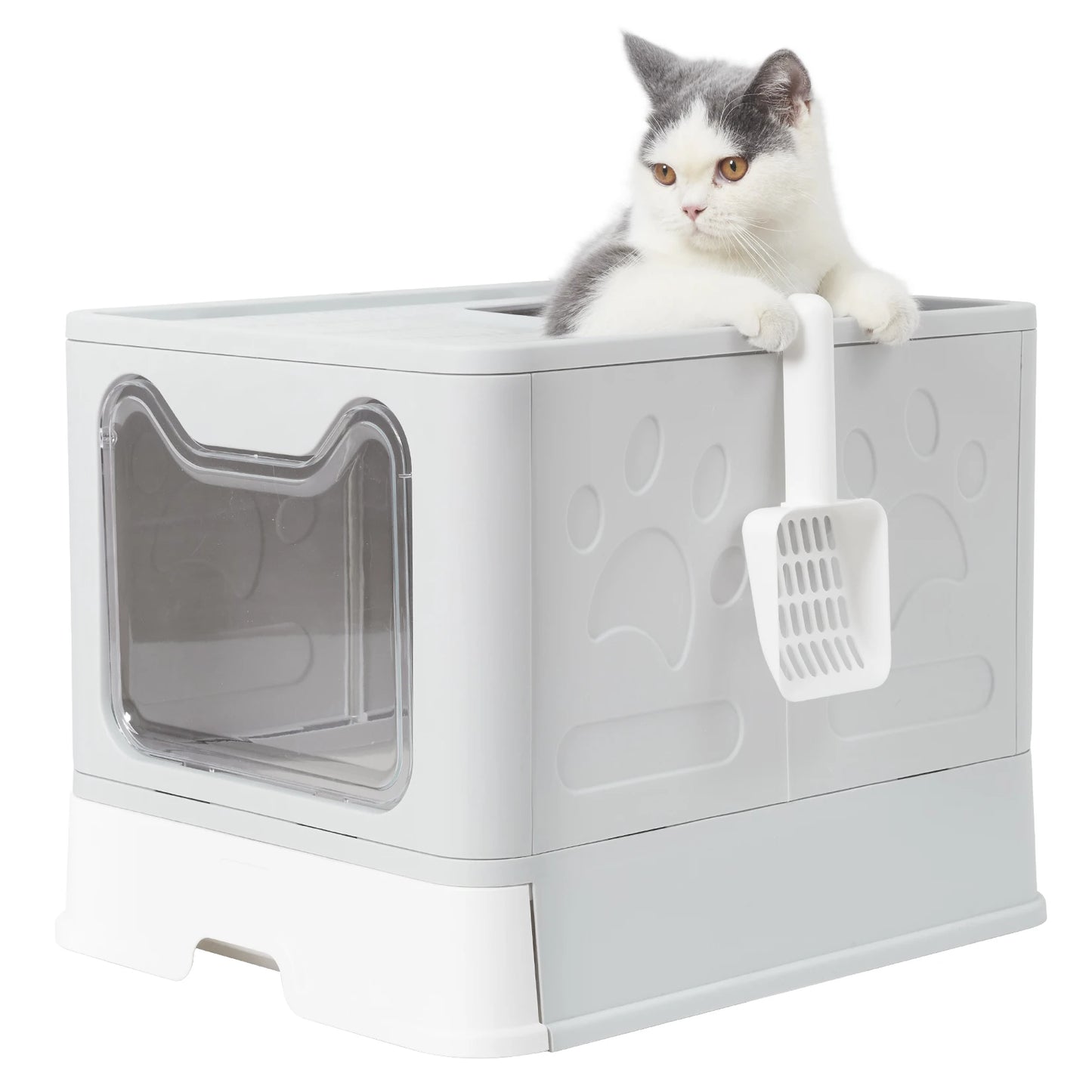 Foldable Cat Litter Box with Lid: Compact & Efficient 4Leegs™