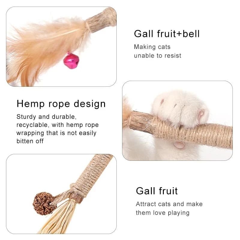 Cat Chew Stick: Silvervine og Hemp Rope — Teeth Cleaning Toy 4Leegs™