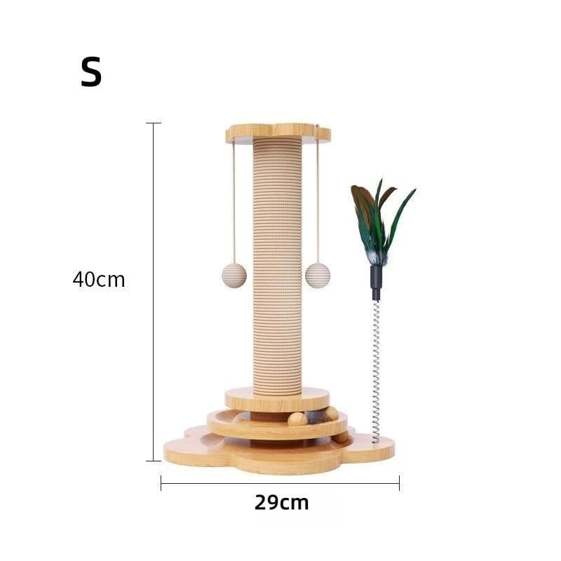 Wood Cat Turntable Toy: Sisal Scratcher with Play Balls 4Leegs™