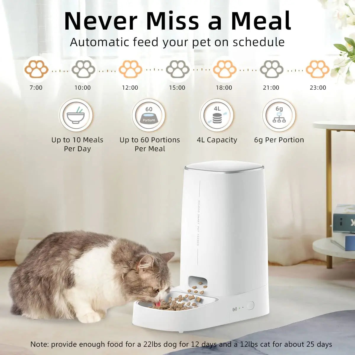 Automatic Pet Feeder: Smart WiFi Cat Food Dispenser 4Leegs™