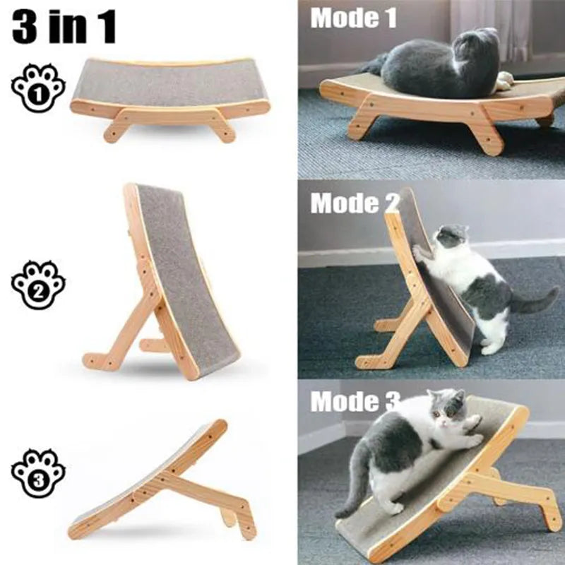 Wood Cat Scratcher Board Bed 3 i 1 4Leegs™