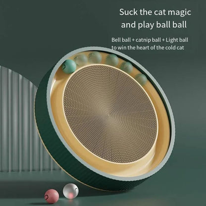 Round Cat Scratching Board with Ball: Fun Nail Sharpening & Replaceable Nest 4Leegs™