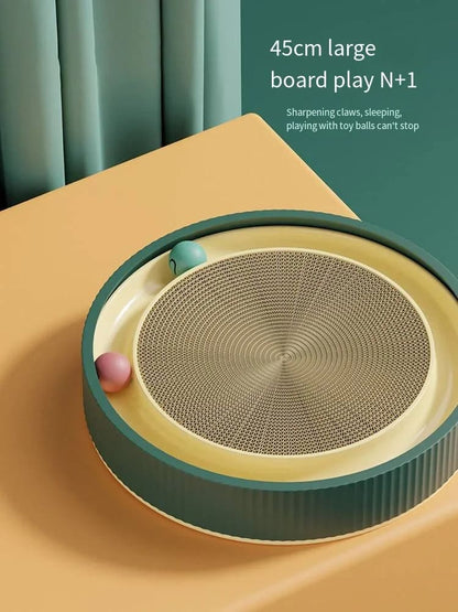 Round Cat Scratching Board with Ball: Fun Nail Sharpening & Replaceable Nest 4Leegs™