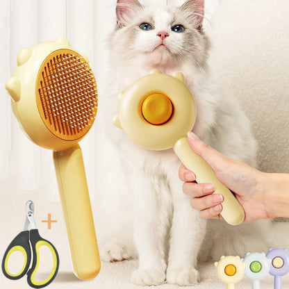 Cat Grooming Needle Brush 4Leegs™ med negleklipper for kjæledyr 